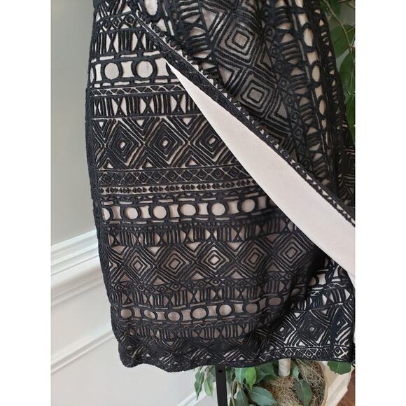 INC International Concepts Knee Length Dress Women 6 Black Lined V-Neck Back Zip - Picture 10 of 12